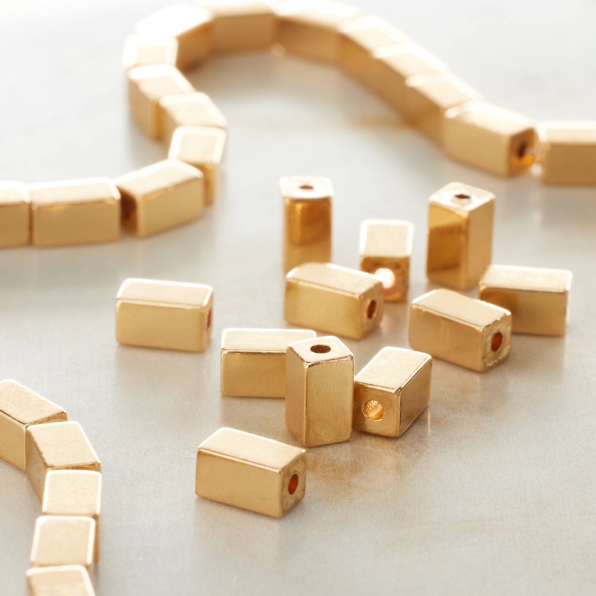 Gold Hematite Square Beads, 5mm by Bead Landing™